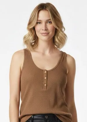 Old navy brown ribbed tank top size small thumbnail 1