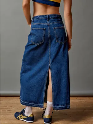 BDG Theo Denim A-Line Midi Skirt thumbnail 9