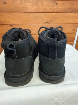 UGG Neumel Scatter Graphic boots, black suede embossed logo Sz 9 thumbnail 3