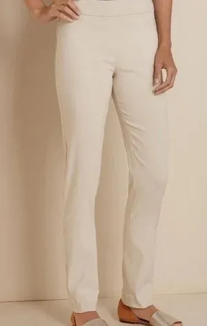 Chico's Soft Surroundings Slimming Ankle Pants Beige Pull‎ On Stretch Trousers thumbnail 1