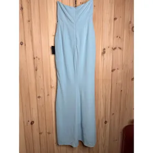 NWT Lulus Elegant Finesse Light Blue Pleated Cutout Maxi Dress Bridesmaid Size S thumbnail 6