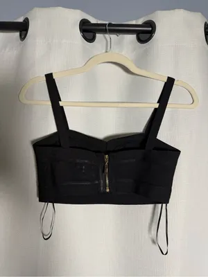 Superdown from Revolve Emilia Black Crop Bandage Bra Top Size Medium thumbnail 4