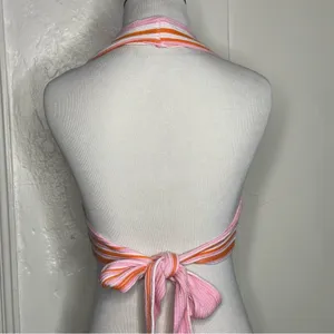 Pink and Orange Halter Top with Tie back XS thumbnail 4