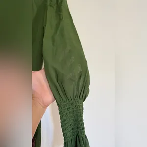Reformation Galena Long Sleeve Dress in Olive thumbnail 11