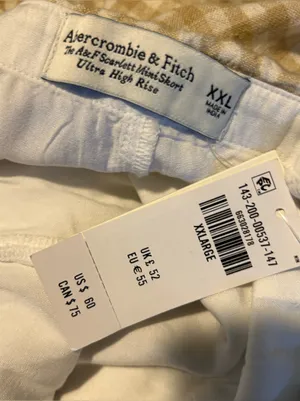 NWT Abercrombie & Fitch Ultra High Rise Scarlet Gingham Tan/White Mini Skirt XXL thumbnail 5