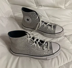 Glitter cheetah converse thumbnail 1