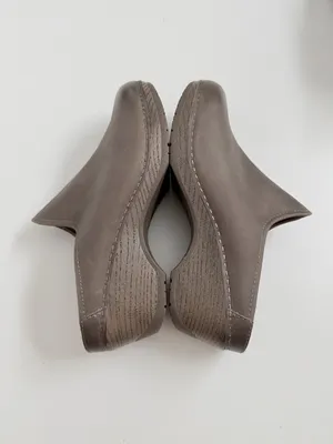 Dansko Clogs Melody Slip On Mules Leather Comfort Travel Burnished Taupe Grey thumbnail 5
