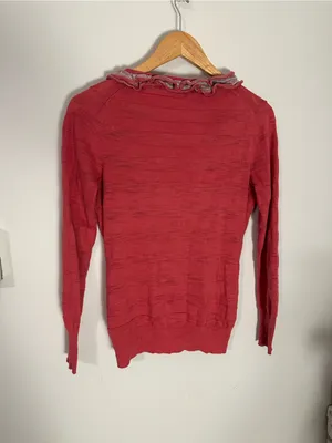 Vintage Y2K Banana Republic burnout frilly cardigan red extra small thumbnail 5