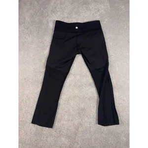 lululemon black mesh panels 4 cropped leggings capri thumbnail 4