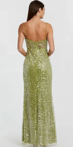 Mac Duggal Green Embellished Bustier Column Gown thumbnail 3