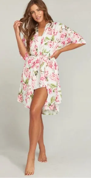 SHOW ME YOUR MUMU Women’s Brie‎ Floral Belted Spring Robe Size O/S thumbnail 1