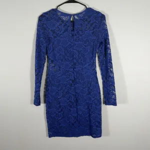Social‎ Stories Women's Royal Blue Long Sleeve Lace Mini Dress Formal Size Small thumbnail 8