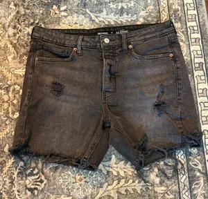 Old Navy Jean Shorts High-Rise OG Straight Black thumbnail 1