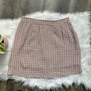 Promod French Designer Skirt Orange White Size 6 thumbnail 6