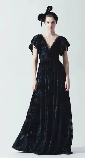 New Marchesa Notte Burnout Velvet Dress Size 4 thumbnail 1