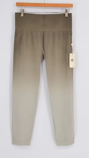 NEW Max Studio Performance Seamless Leggings L/XL Sage Green Laser Cut Ombre thumbnail 1