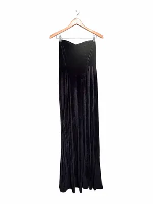 LULUS Women’s Elegant Class Sleeveless Black Velvet Strapless Maxi Dress Size L thumbnail 4