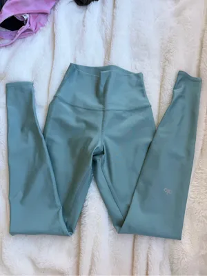 ALO Yoga Kids Leggings in Sage Blue-Green thumbnail 2