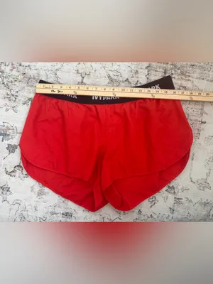 IVY PARK Red Women’s Athletic Running Shorts with Branded Waistband thumbnail 3