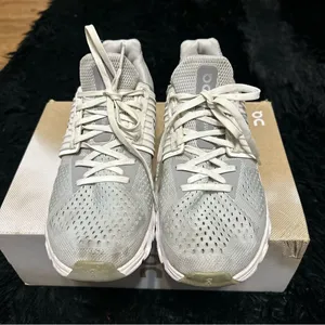ON CLOUDSWIFT gray white running athletic training lace up shoes sneakers sz 8.5 thumbnail 8