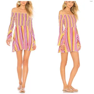 Tularosa Amanda Stripe Long Sleeve Off Shoulder Mini Dress New With Tags Revolve thumbnail 2