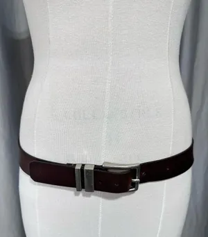 Levi's Rugged Dark Brown Leather Belt Sz 40 Brushed Nickel Western thumbnail 4