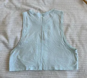 DSG Light Blue Crop Top Tank - Sleeveless Leisurewear thumbnail 2