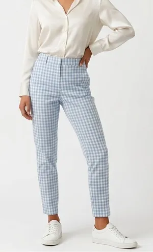 like an angel Blue Gingham Slim Ankle Pants thumbnail 1