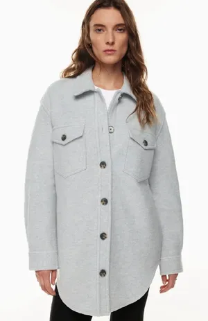 Aritzia Wilfred Free Ganna shirt jacket shacket light blue S M thumbnail 1