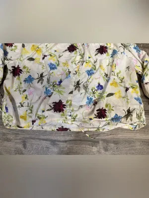 Zara Floral Long Sleeve Blouse Size L Boho Lightweight Top thumbnail 7