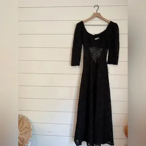 NWOT free people Adored Maxi in Black dress thumbnail 11
