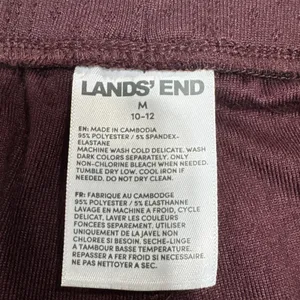 Lands' End Women's Pointelle Sleep Pajama Pants Wide Leg Size M (10-12) Burgundy thumbnail 4