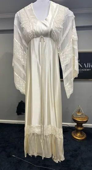 Ivory Satin Lace Maxi Dress thumbnail 1