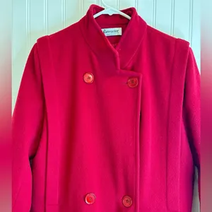 Pendleton OF Boston women 82% VTG Red peacoat U S A. thumbnail 4