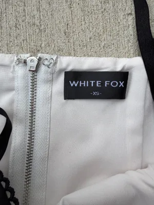 White Fox Corset Tank Top XS Black White Contrast Coquette Balletcore Y2K thumbnail 3