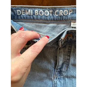J‎ Crew Jeans Women 25 Blue Medium Wash Distressed Denim Demi Boot Crop Preppy thumbnail 9