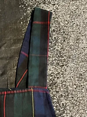 Womens small Forever 21 Plaid zip front pinafore/overall dress-navy/green/red thumbnail 5