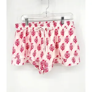 Roller‎ Rabbit Target Ruffle Floral Shorts Women L Pink Drawstring Boho Beach thumbnail 6