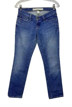 Abercrombie & Fitch Vintage Low Rise Straight Leg Jeans 0S Short Medium Wash 27W thumbnail 1