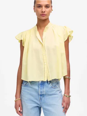 Madewell Flutter Sleeve Button Up Top thumbnail 6