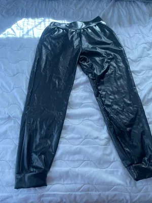 Size Medium Pleather Pants Black thumbnail 1