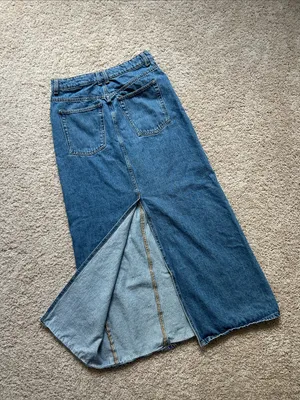 Mango long denim high waist skirt. S thumbnail 7