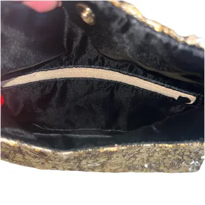 Victoria's Secret Angel Gold Sequin Foldover Clutch‎ Cosmetic Bag NWT Gold Glam thumbnail 10