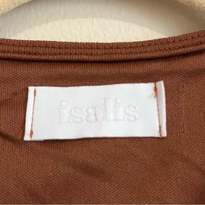 Isalis Bodycon Drawstring Ruched Dress in Burnt Orange Size Small thumbnail 4