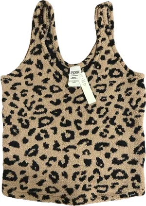 NWT Victoria’s Secret PINK Fuzzy Leopard Print Tank Top thumbnail 3