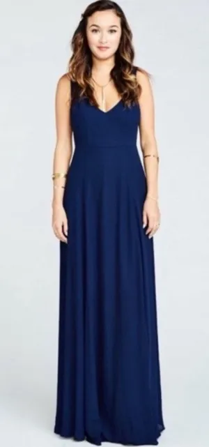 Show Me Your Mumu SMYM Jenn rich navy Maxi Dress NEW XS thumbnail 1