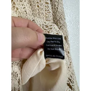 POL Crochet Lace Maxi Skirt Cream Boho Asymmetrical High Low SMS138 One Size thumbnail 5