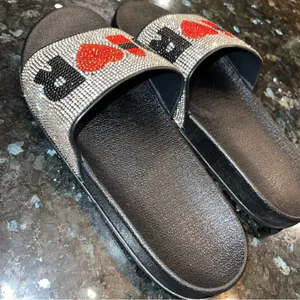 Black and Red Sandals with Glittery Strap thumbnail 3