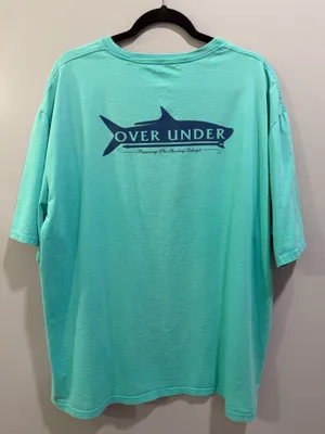 Over Under Short Sleeve Logo Pocket Tee Blue-Green thumbnail 2