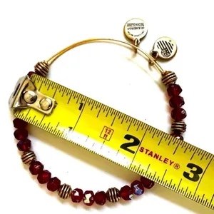 ALEX AND ANI red and gold tone beaded bracelet thumbnail 5